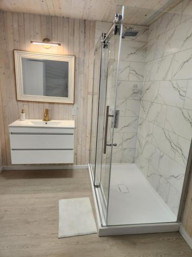 Salle de bains dans l'établissement Dômes nordik 4 saisons
