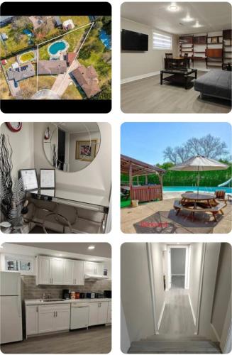 a collage of four pictures of a house at Pool House in St. Catharines