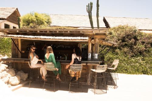a group of women sitting at a bar at La Crique Nature & Spa in Dakhla