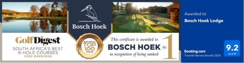 a collage of three brochures of a golf house at Bosch Hoek Golf & Lodge in Balgowan