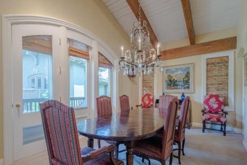 a dining room with a wooden table and chairs at Lodge Apartment II Condo 886 in Sun Valley