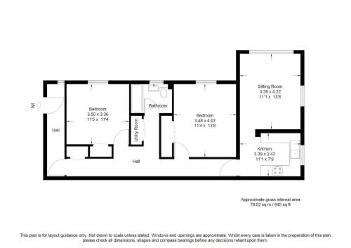 a floor plan of a house at Air Maison - Driftwood Apartment in Portsmouth