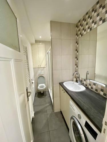 une salle de bain avec un lavabo et des toilettes dans l'établissement Nice Hypercentre- Joli 2Pièces, à Nice