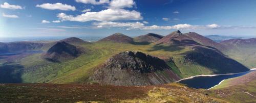 a view of a mountain with a lake on it at Martha's Cottage in Donaghcloney