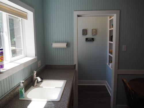a bathroom with a sink and a window at The Cute & Cozy - Lower Apt - Great Location! in Frankfort