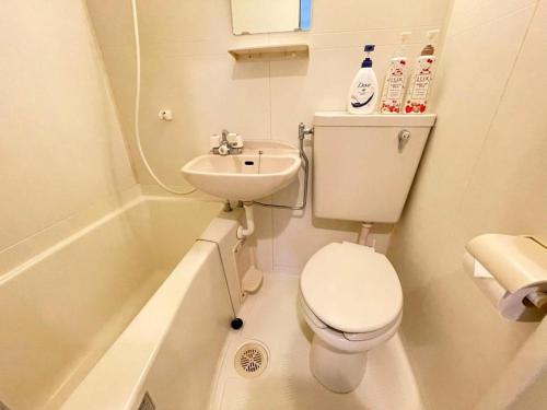 a small bathroom with a toilet and a sink at シャンテ高田馬場22 in Tokyo
