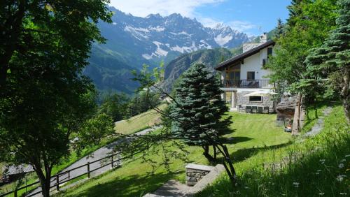 a house on a hill with a tree in the foreground at Chalet Snostorm in Crépin