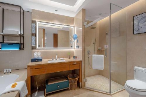 Ένα μπάνιο στο Wyndham Putian Downtown