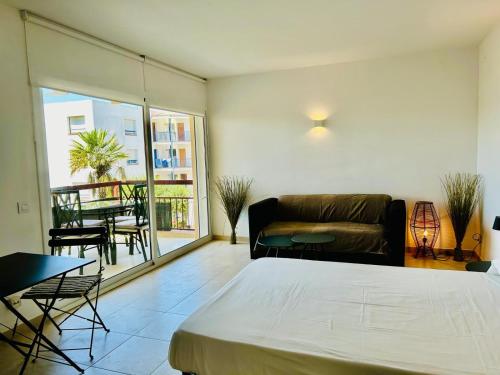 Ένα ή περισσότερα κρεβάτια σε δωμάτιο στο Apartaments Wasela 104