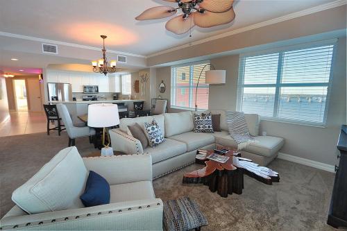 a living room with a couch and a table at 2 Bed 2 Bath Contemporary High Rise DTLA Living in Los Angeles