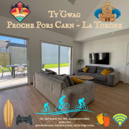 Ty Gwag Plain-Pied proche plage de Pors Carn