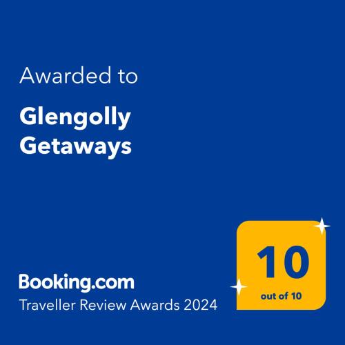 Glengolly Getawaysに飾ってある許可証、賞状、看板またはその他の書類