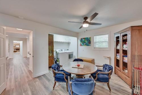 a kitchen and dining room with a table and chairs at Lakefront, Private Dock, Spectacular Views in Bridgeport