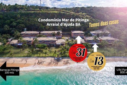un'immagine di una mappa di una spiaggia di Pé na Areia Praia Pitinga Casa31- Arraial d'Ajuda a Arraial d'Ajuda