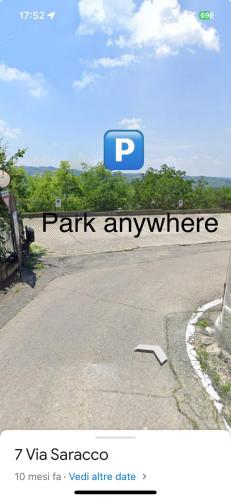 a screenshot of a park anywhere website with a parking anywhere sign at Calosso Wine View Escape in Calosso