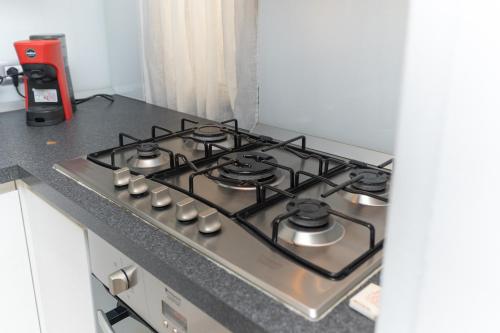 a stove top oven sitting on top of a counter at LA CASA DI SASA' in Maiori