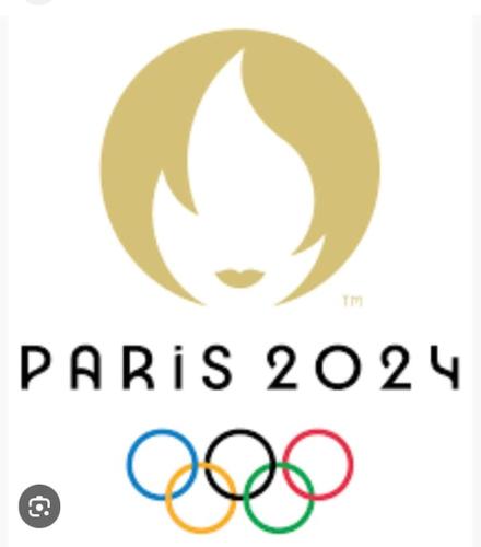 un logo pour Paris et les anneaux olympiques dans l'établissement jolie studette équipée st mande proche bois et transports, à Saint-Mandé