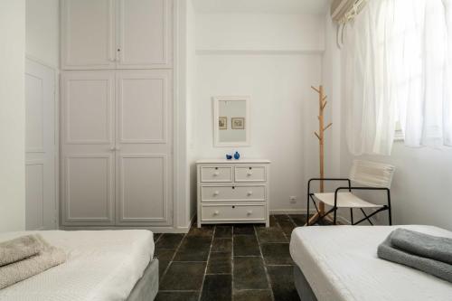 Katil atau katil-katil dalam bilik di Island House in Spetses with Magic View