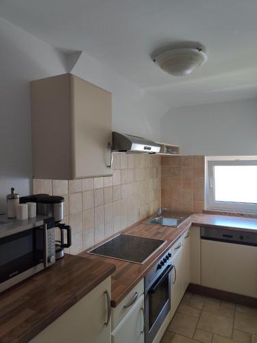 a kitchen with a sink and a stove top oven at TEMPFER 2 Apartments & Rooms with new WELLNESS in Kranjska Gora