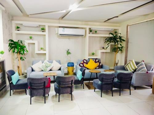 Χώρος καθιστικού στο سيلين الزهراء