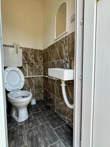 a bathroom with a toilet and a sink at Camp Mrdak Lipovo in Kolašin