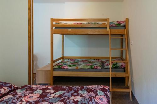 Postel nebo postele na pokoji v ubytování Apartmány U Pivoněk