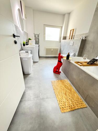 Kuchyň nebo kuchyňský kout v ubytování Schöne & gemütliche Wohnung direkt am Bahnhof