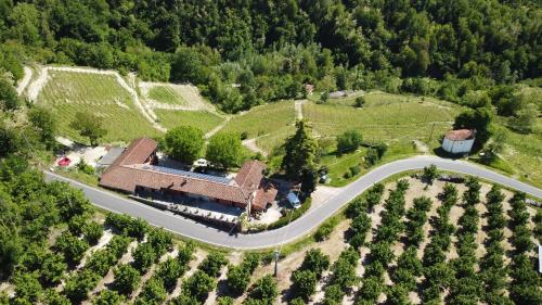 an aerial view of a house and a road at Cascina Sant'Eufemia in Sinio