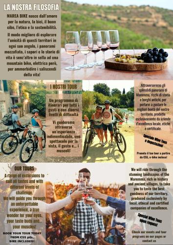 a article in a magazine with people drinking wine at Le Casine di Tuscany Maremma Saturnia in Catabbio