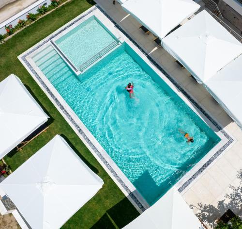 an overhead view of a person in a swimming pool at Calma Living in Potos