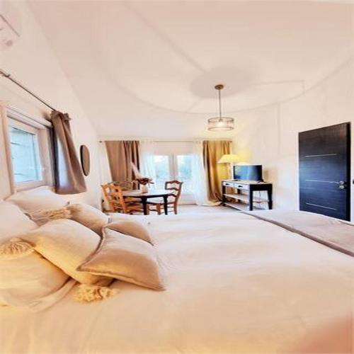 a large white bedroom with a large bed at Villa OASIS en Provence Luberon Pierrevert in Pierrevert