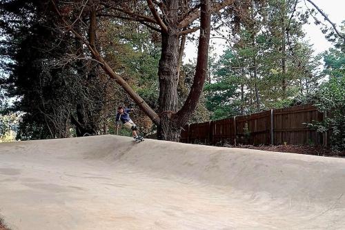 a man riding a skateboard on top of a ramp at Glamping Puertecillo Surf & Camp in Puertecillo
