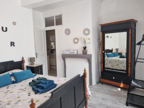 Postel nebo postele na pokoji v ubytování Gîte de l'Orchidée