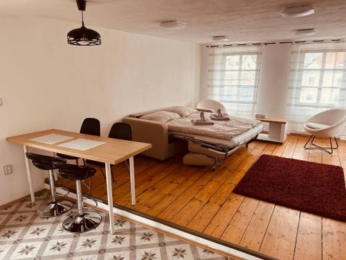 Postel nebo postele na pokoji v ubytování Apartmán Václavská 109