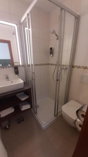 Koupelna v ubytování Hotel-Gasthof Wilde Rose