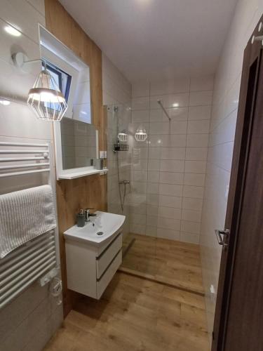 Koupelna v ubytování Good Place Apartman