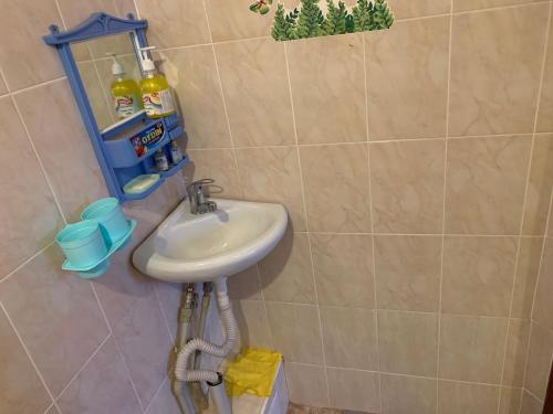 a bathroom with a sink in a room at Гостевой дом in Cholpon-Ata