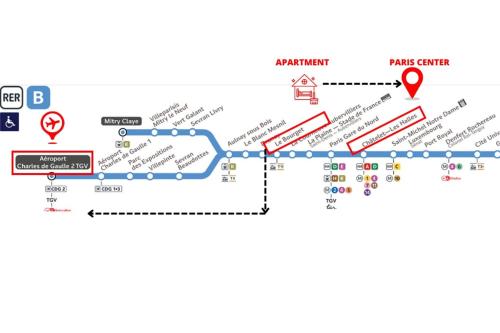 a map of the planned upgrade to the park scheme at Studio 10min Paris Centre I CDG in Drancy