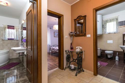 een badkamer met toilet en wastafel bij Villa Emanuel in Barban