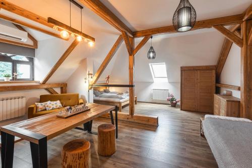 Ruang duduk di Apartmány Nad Pivovarem
