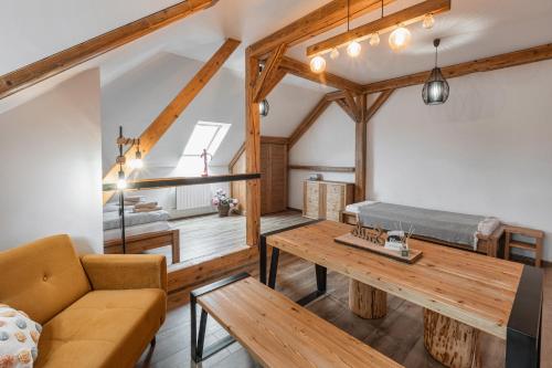 Posezení v ubytování Apartmány Nad Pivovarem