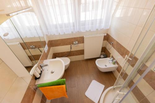 カムニークにあるRetro house in Kamnikの洗面台とトイレ付きの小さなバスルーム