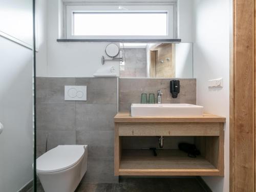 a bathroom with a sink and a toilet at Apart33 Top 2-1 in Haus im Ennstal
