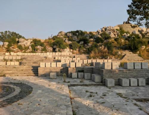 a view of the amphitheatre athenshenshens temple archaeological monuments at Home-Grahovo in Bobova Ulica
