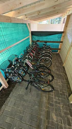 a group of bikes parked in a room at DOMIKO in Nickelswalde