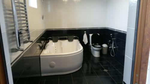 a bath tub in a bathroom with a toilet at Buzovna Villa in Baku