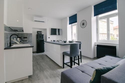 Kuchyň nebo kuchyňský kout v ubytování SAB apartman