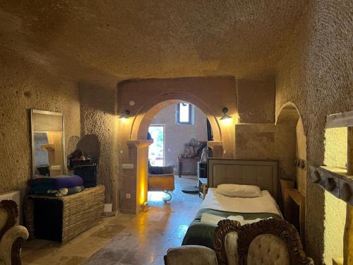 Χώρος καθιστικού στο Yeşilöz inn Cave otel