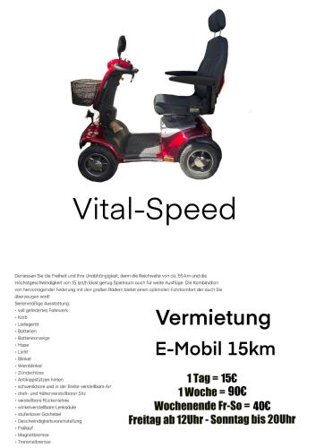 a flyer for a vespa rental scooter at My Home - Ferienwohnung in Lüdinghausen