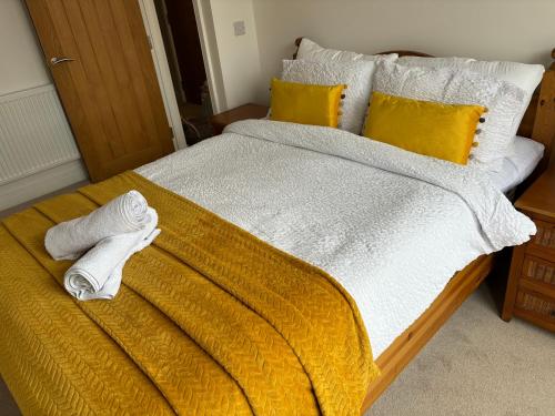 Ένα ή περισσότερα κρεβάτια σε δωμάτιο στο Stunning Cromer Apartment